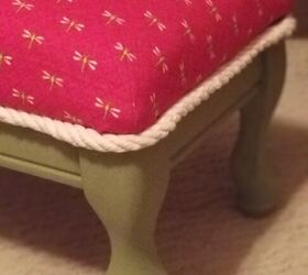 s use scrap fabric to update your furniture and your home, Footstool update