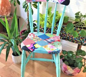 utiliza el papel en tus muebles para estas fantsticas actualizaciones, C mo crear esta bonita silla de patchwork de estilo r stico con tela