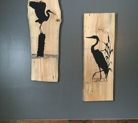 s get in on the live edge trend, Heron Silhouettes on Live Edge Birch for the