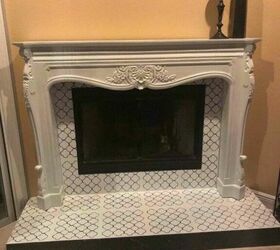 faux finishes thatll take your fireplace to the next level, Stencils mimic an elegant tile look