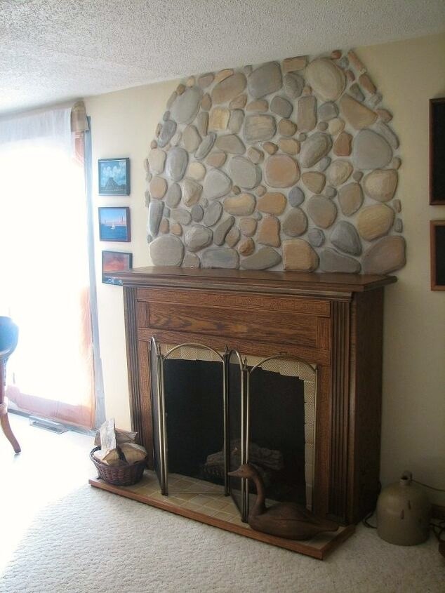 s faux finishes that ll take your fireplace to the next level, Faux fieldstone from Styrofoam