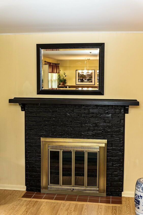 s faux finishes that ll take your fireplace to the next level, Fake a charcoal brick fireplace