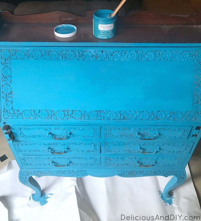 campaign chest table makeover