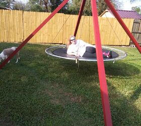 s 18 projects to prepare your outdoor space for summer, Turn an old trampoline into a swing