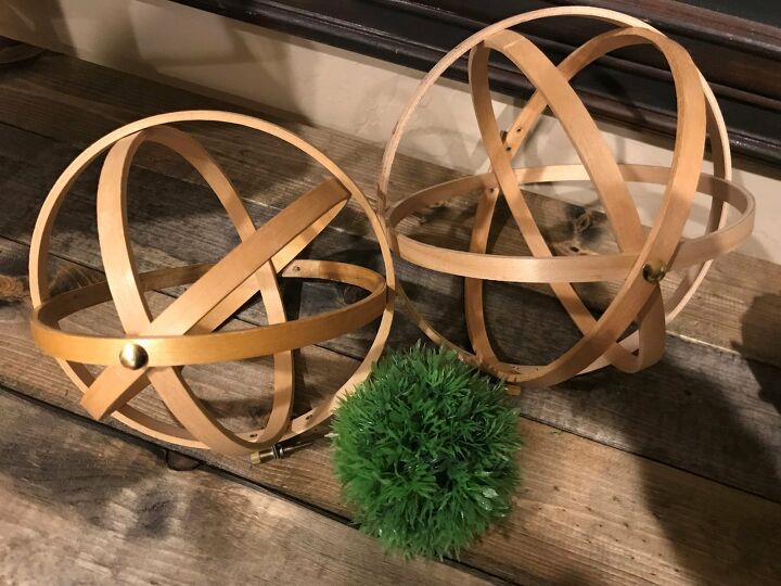 s diy decor using dollar items that you can make this weekend, Embroidery hoops become rustic orbs
