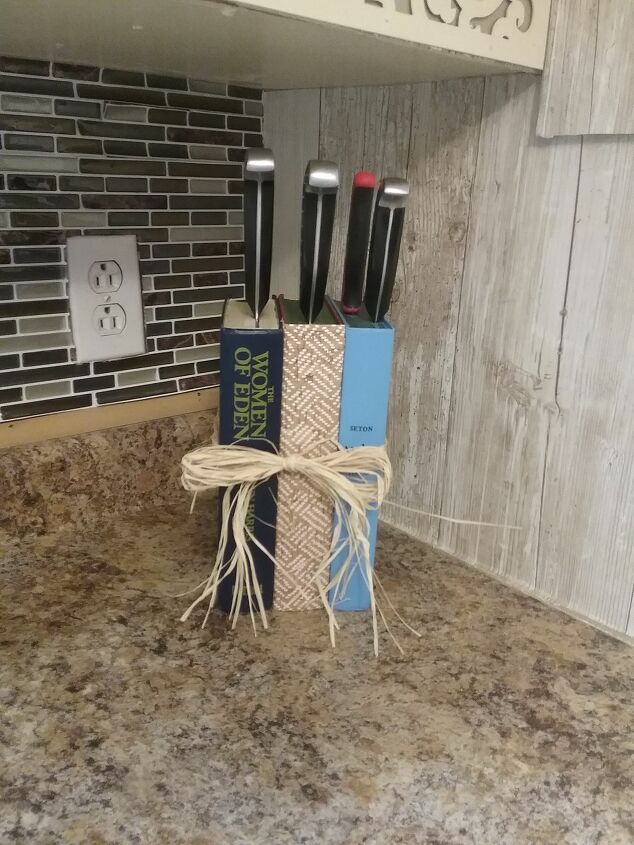s diy decor using dollar items that you can make this weekend, Books make the perfect knife block
