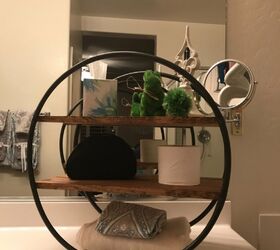 diy decor using dollar store items that you can make this weekend, Hula hoops make a trendy shelf
