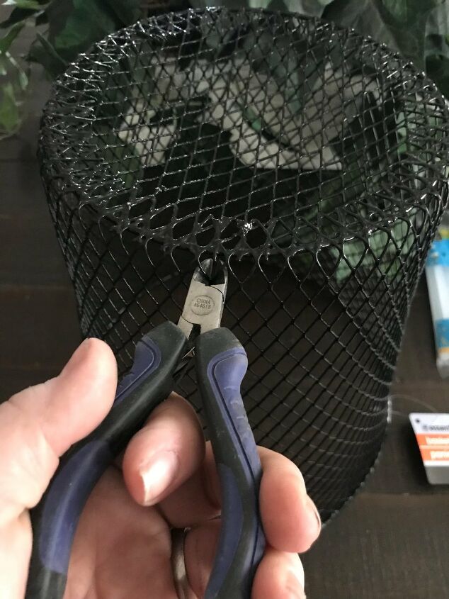 diy decor using dollar store items that you can make this weekend, Wire basket becomes trendy cloche