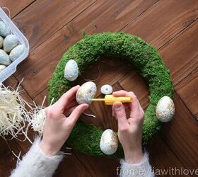 create a beautiful textured easter egg wreath