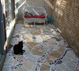 formas creativas de dar un nuevo aspecto a su entrada, Proyecto Catio de mosaico Patio de gatos