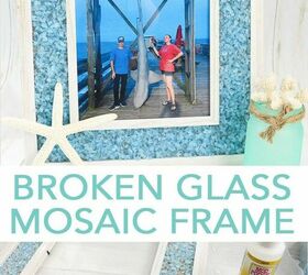 broken glass mosaic frame with mod podge ultra