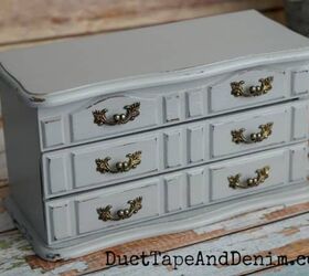 pink and blue thrift store jewelry box makeover