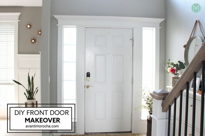 diy front door makeover crown molding