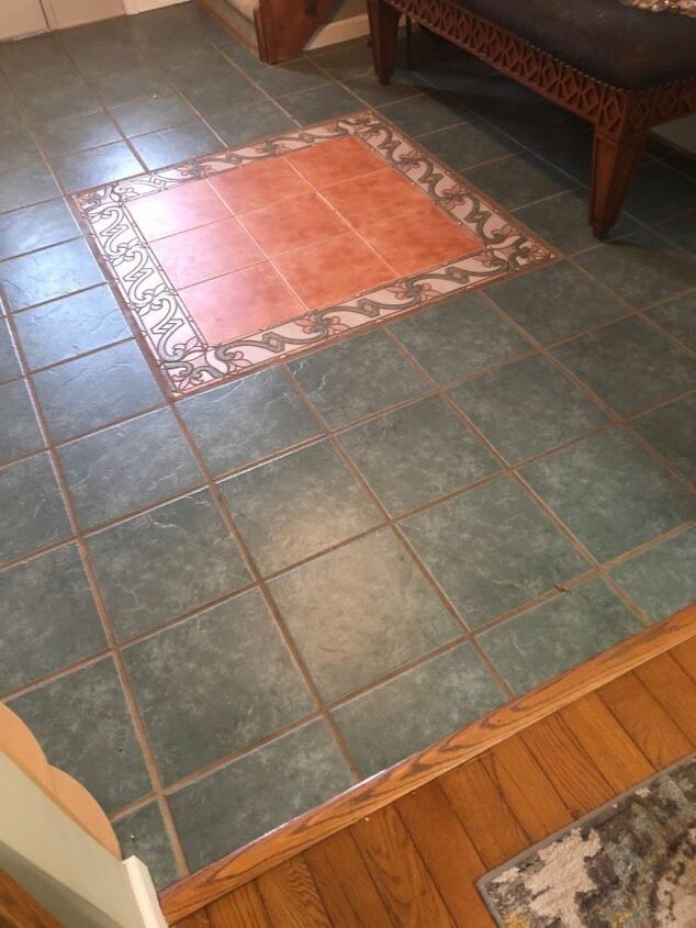 q how do i handle inlay on painted tile floor