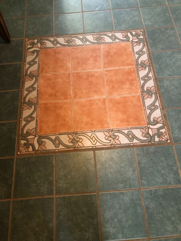 q how do i handle inlay on painted tile floor