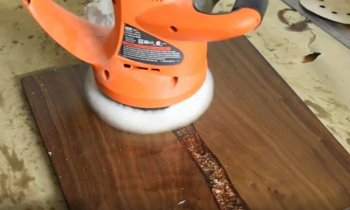 walnut cutting board with epoxy resin