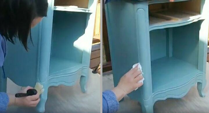 updating a nightstand with milk paint