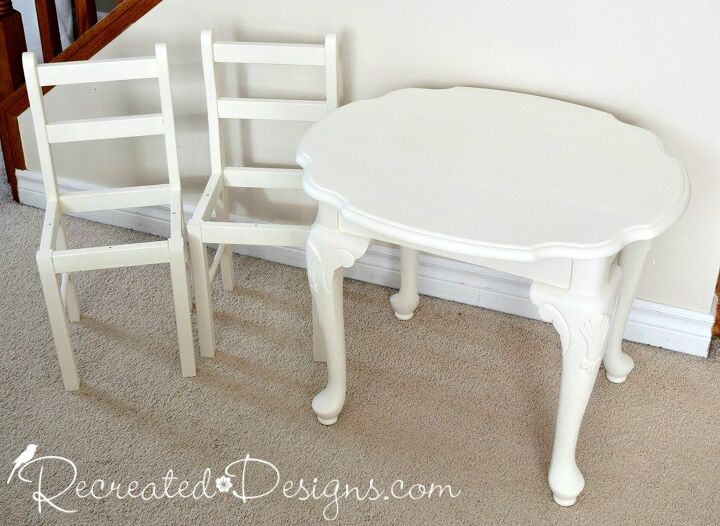 upcycle an outdated side table into the perfect tea time spot