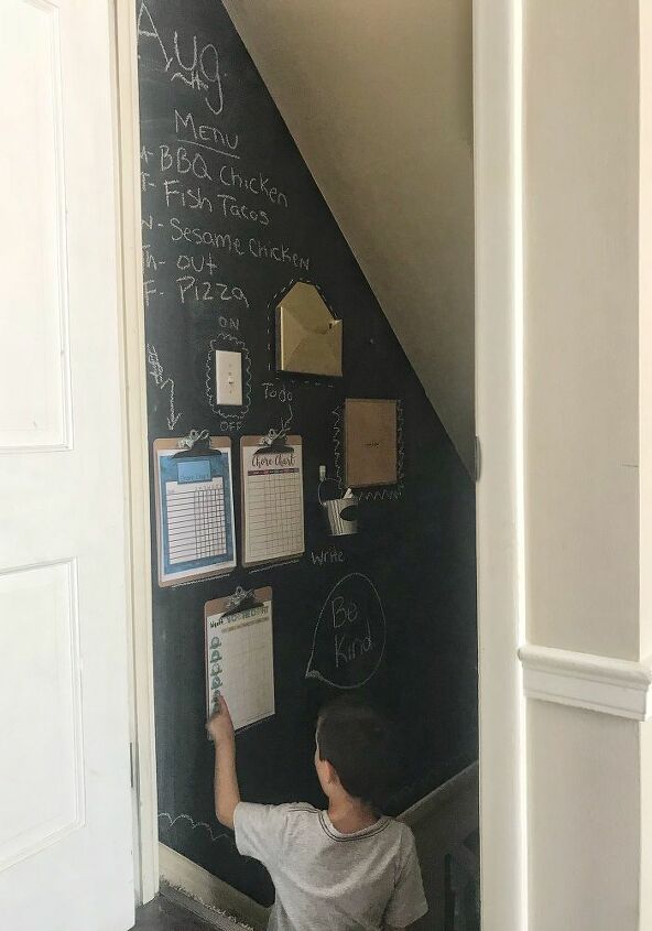 how to create a chalkboard wall command center