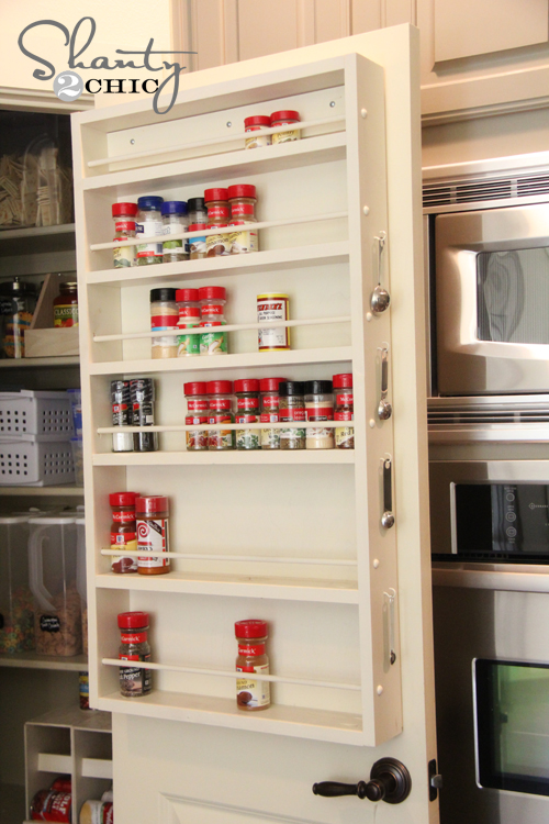 16 diy spice rack ideas to reorganize your kitchen storage, DIY Spice Rack Ideas for Pantry Doors