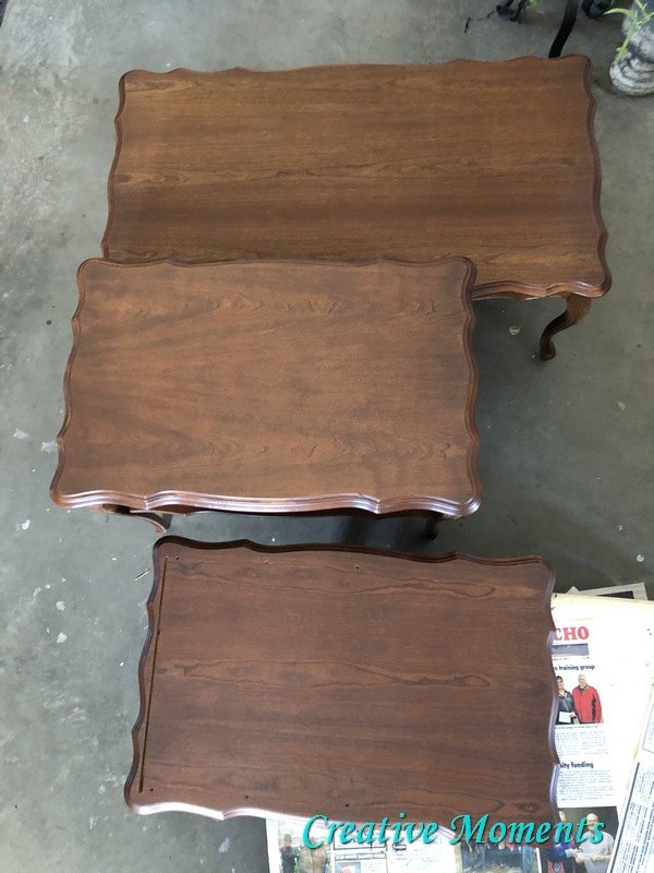 warm white stained top coffee table