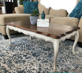 warm white stained top coffee table