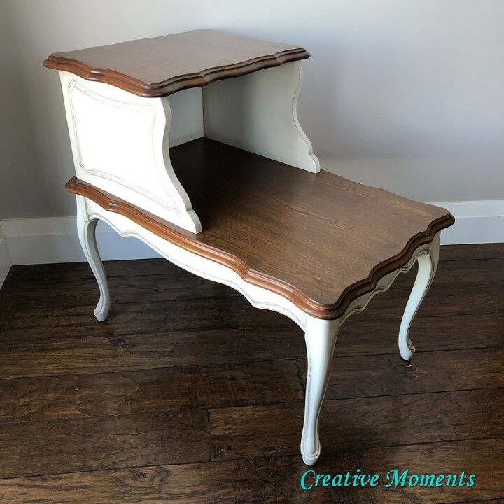 How To Paint Stained Top Warm White End Tables Diy Hometalk