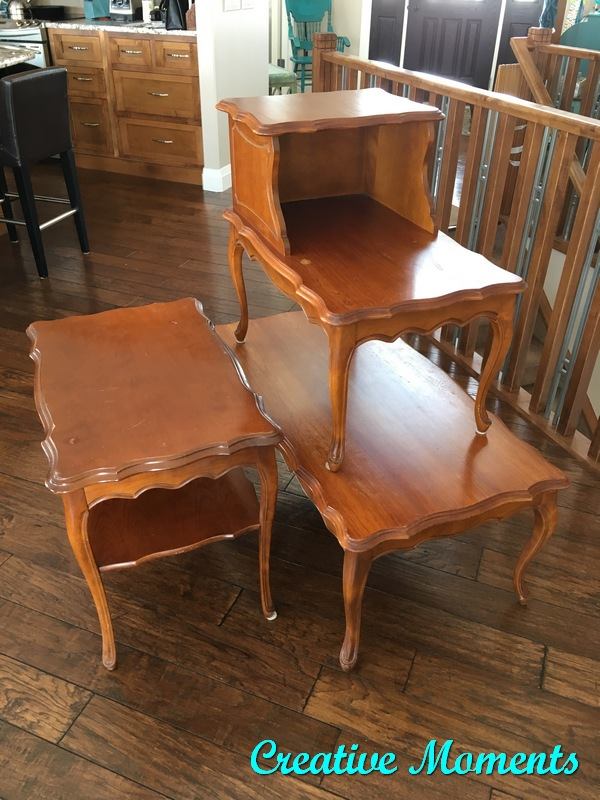 How To Paint Stained Top Warm White End Tables Diy Hometalk