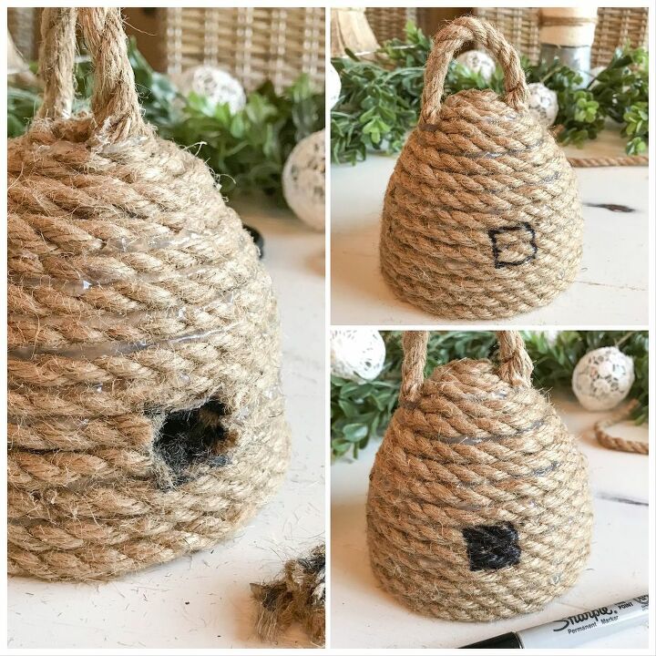 a faux miniature bee skep