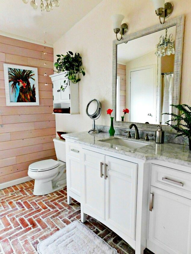 s bathroom vanities, A Bathroom Both Rustic And Modern