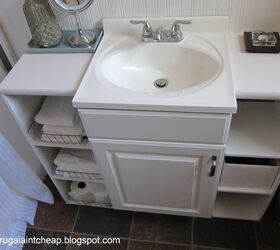 s bathroom vanities, A Creative Storage Solution