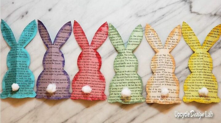 bunny garland and paper mache eggs upcycled easter diy