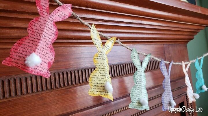 guirnalda de conejos y huevos de papel mach diy de pascua reciclado