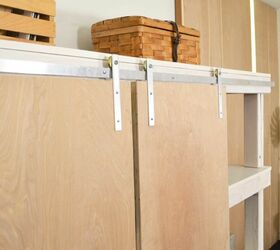 diy barndoor hardware for a shelving unit