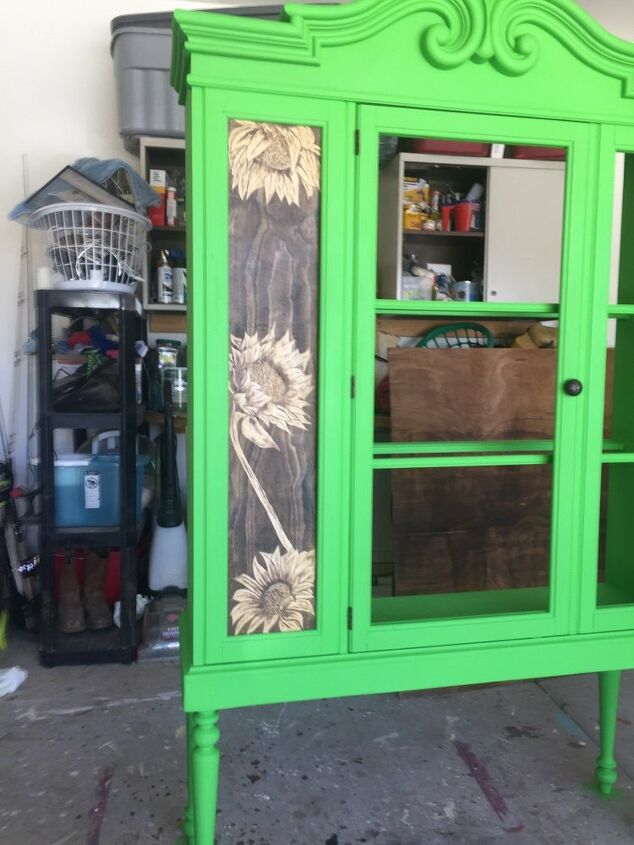 you re painting it green hutch top makeover