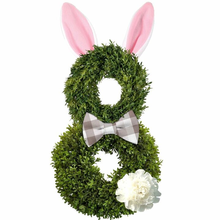 boxwood bunny wreath for easter
