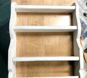 repurposed cabinet door craft shelf