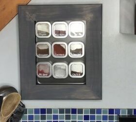 16 diy spice rack ideas to reorganize your kitchen storage, Wall Mounted Magnetic Spice Rack