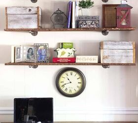 14 fantastic ways to make pipe shelves work for your home decor, Wonderfully Rustic Pipe Shelves