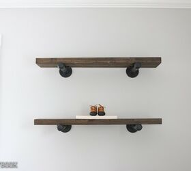 14 fantastic ways to make pipe shelves work for your home decor, Double Delight DIY Pipe Shelves