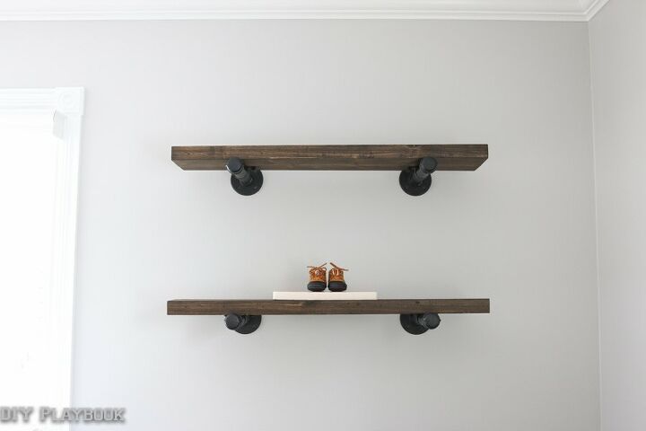 14 fantastic ways to make pipe shelves work for your home decor, Double Delight DIY Pipe Shelves