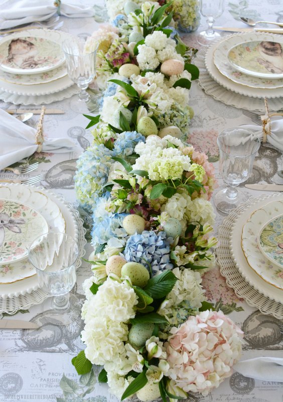 create a fresh floral table runner for easter or spring