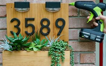 DIY Número de casa moderna señal utilizando pegamento caliente