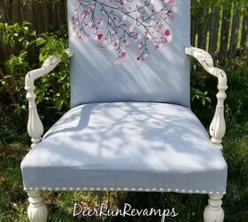 Let's Update an Old Chair! How to Paint Fabric Using Chalk Paint
