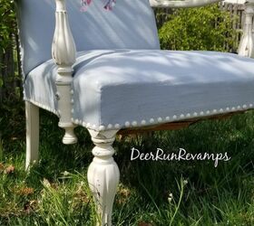how to update an old fabric chair using chalk paint