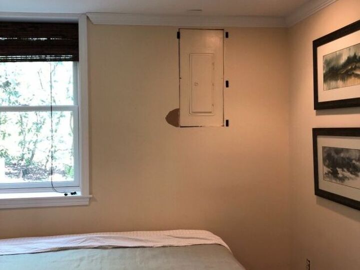 q how do i cover up this ugly electrical panel