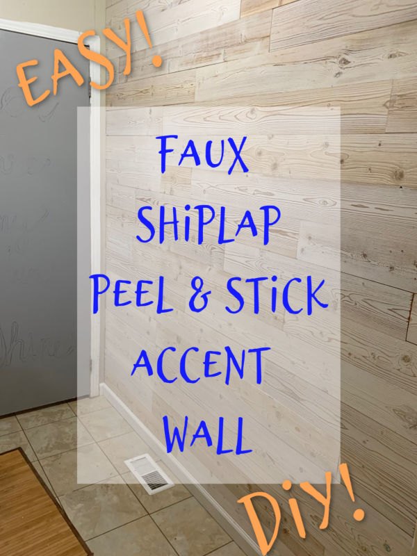 faux shiplap peel and stick wood paneled wall