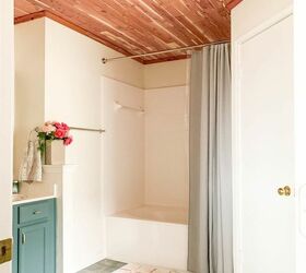 DIY Cedar-Lined Bathroom Ceiling