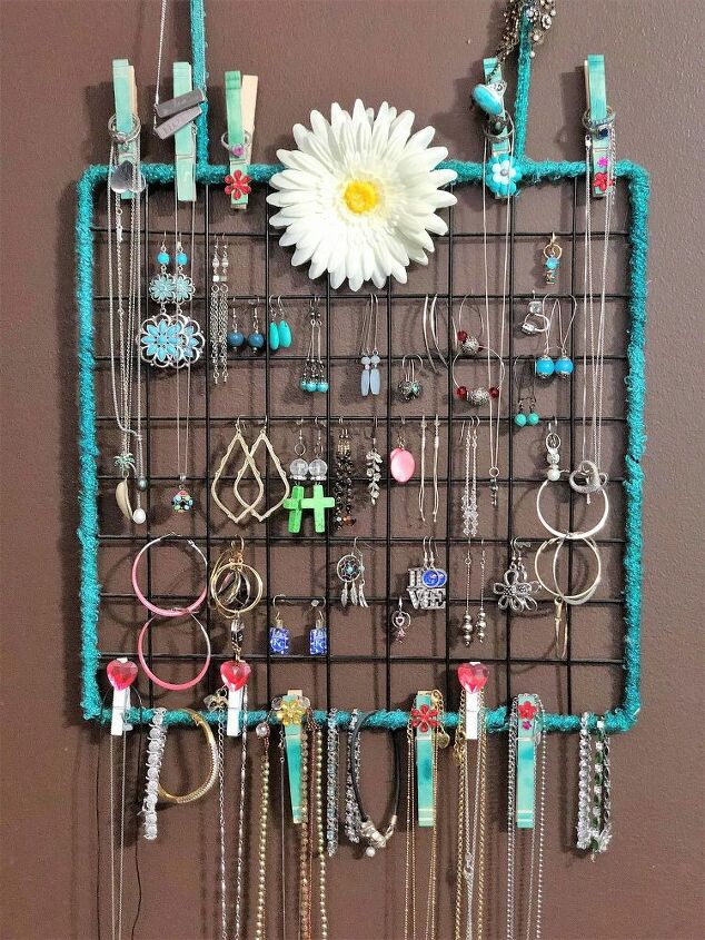 organizador de joyas colgante de pared diy