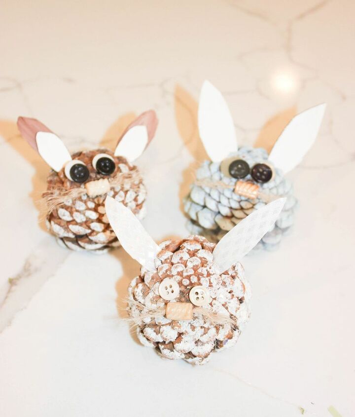 how to make pine cone bunnies